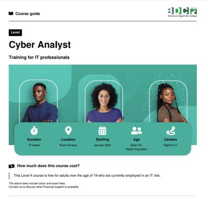 BDC In Work Training Programme - Cyber Security Analyst** Training