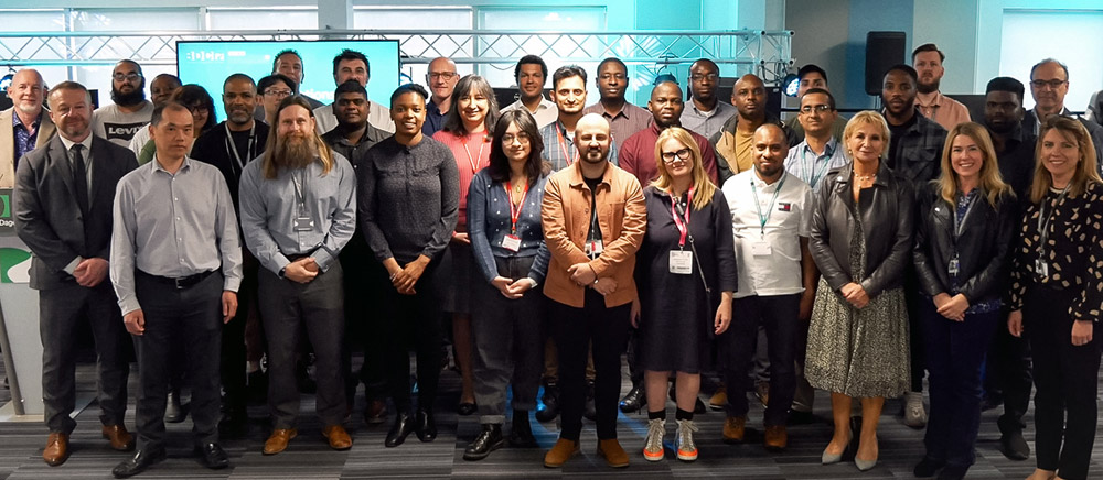 A photograph of attendees at the launch of the InWork training Programme