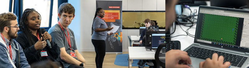 A montage of images associated with BAE Systems